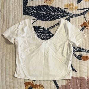Lululemon White Scoop Neck Top
